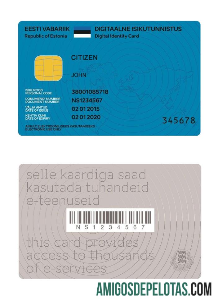 Estonia Digital ID Card 2018 Present amostra